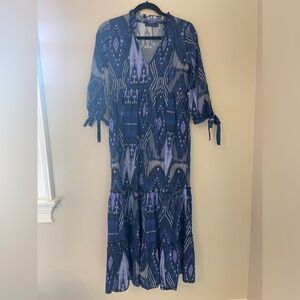 La Plage Blue Patterned Maxi Dress